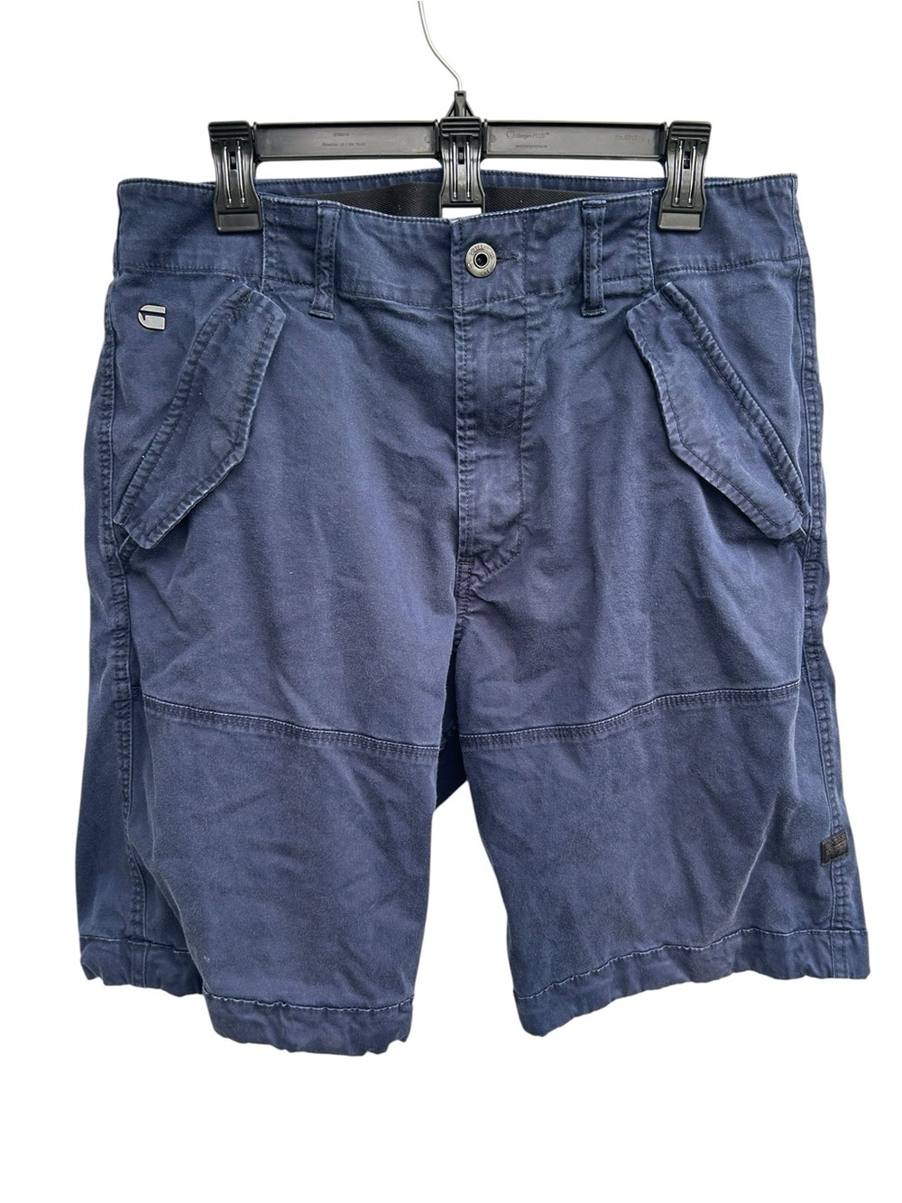 G Star Raw Men’s Size 33 Navy Canvas Utility Cargo Shorts Pockets EUC